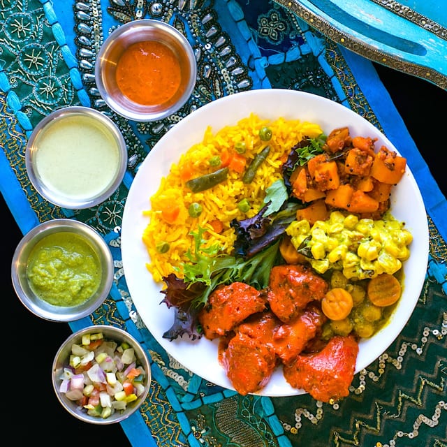 Meat and Vegetable Combination Plate.